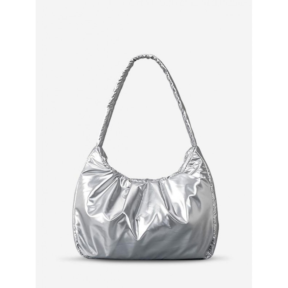 Women's Daily Metallic Solid Color Ruched Design Clouds Style Dumpling Shaped Underarm Shoulder Bag Women's Daily Metallic Solid Color Ruched Design Clouds Style Dumpling Shaped Underarm Shoulder Bag